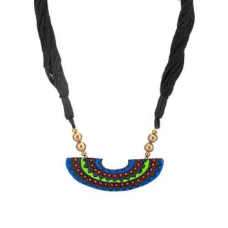 Boho Chic pendant necklace with multithread cord