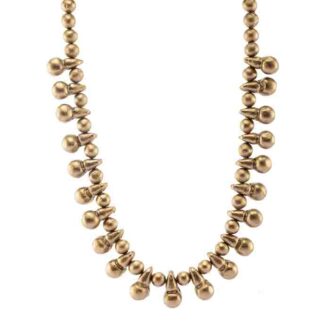 Choker with Jasmine bud shaped and round shaped beads in antique gold