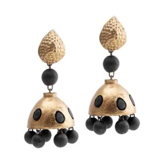 Handmade Earrings in black and antique gold earrings design