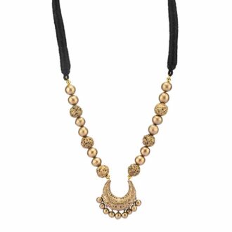 M048 Handmade pendant and beads in antique gold come together in an elegant necklace
